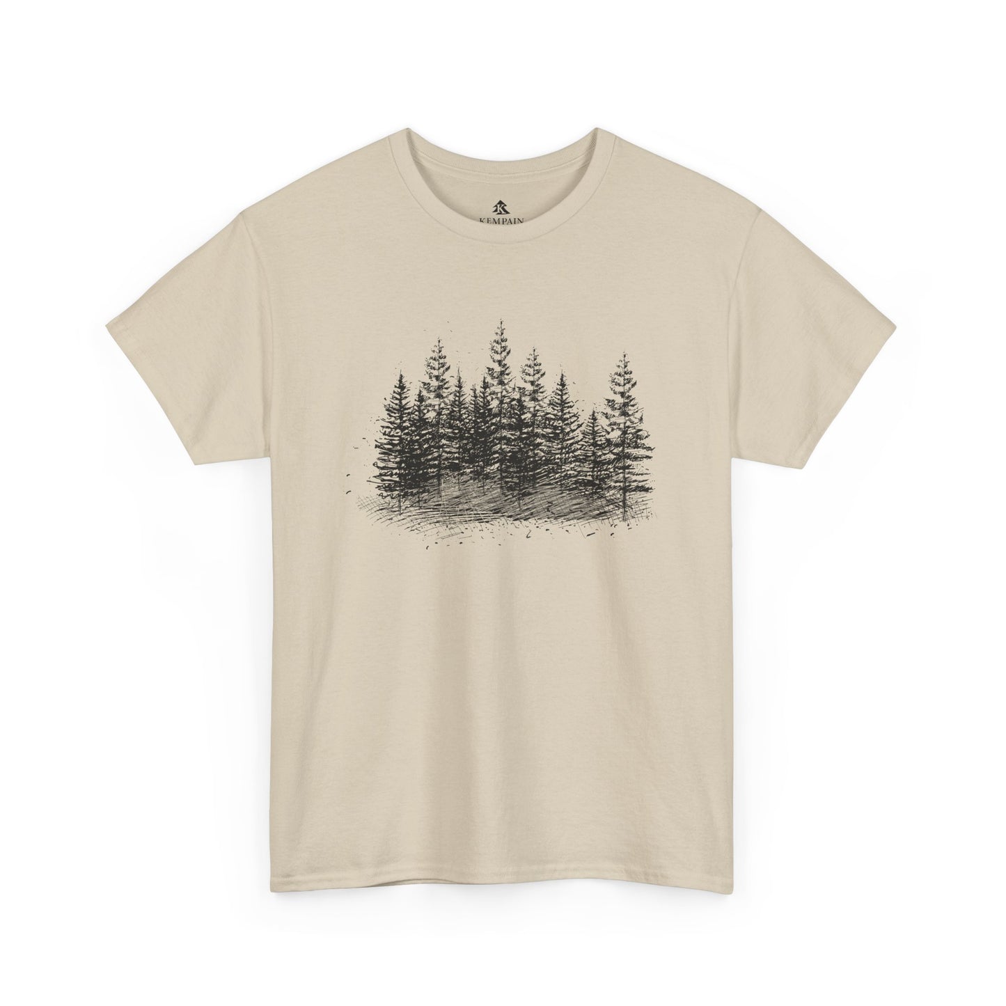 The Timber Line 100 percent cotton Unisex T-Shirt by Kempain, Sand, available in sizes Small through 5XL.