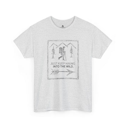 The Wilderness Trek 100 percent cotton T-Shirt by Kempain, Ash, available in sizes Small through 5XL.