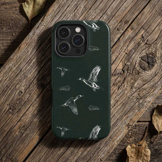 The Flyway Study flying ducks waterfowl pattern design for Phone Case by Kempain-