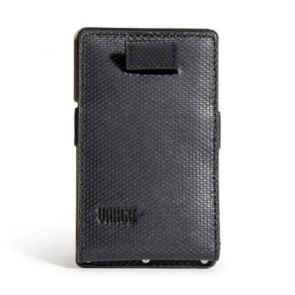Front View of the Titanium Minimalist EDC Hinge Wallet from VARGO sold by Kempain Family Outfitters displayed on a white background.