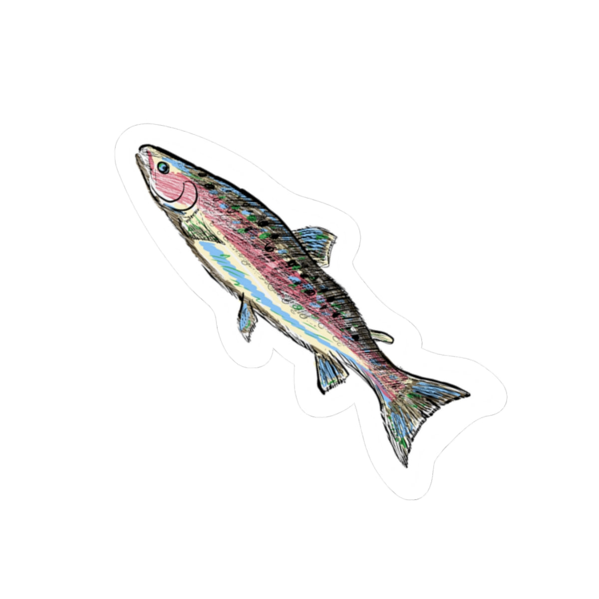 Colorful fish illustration on a white background