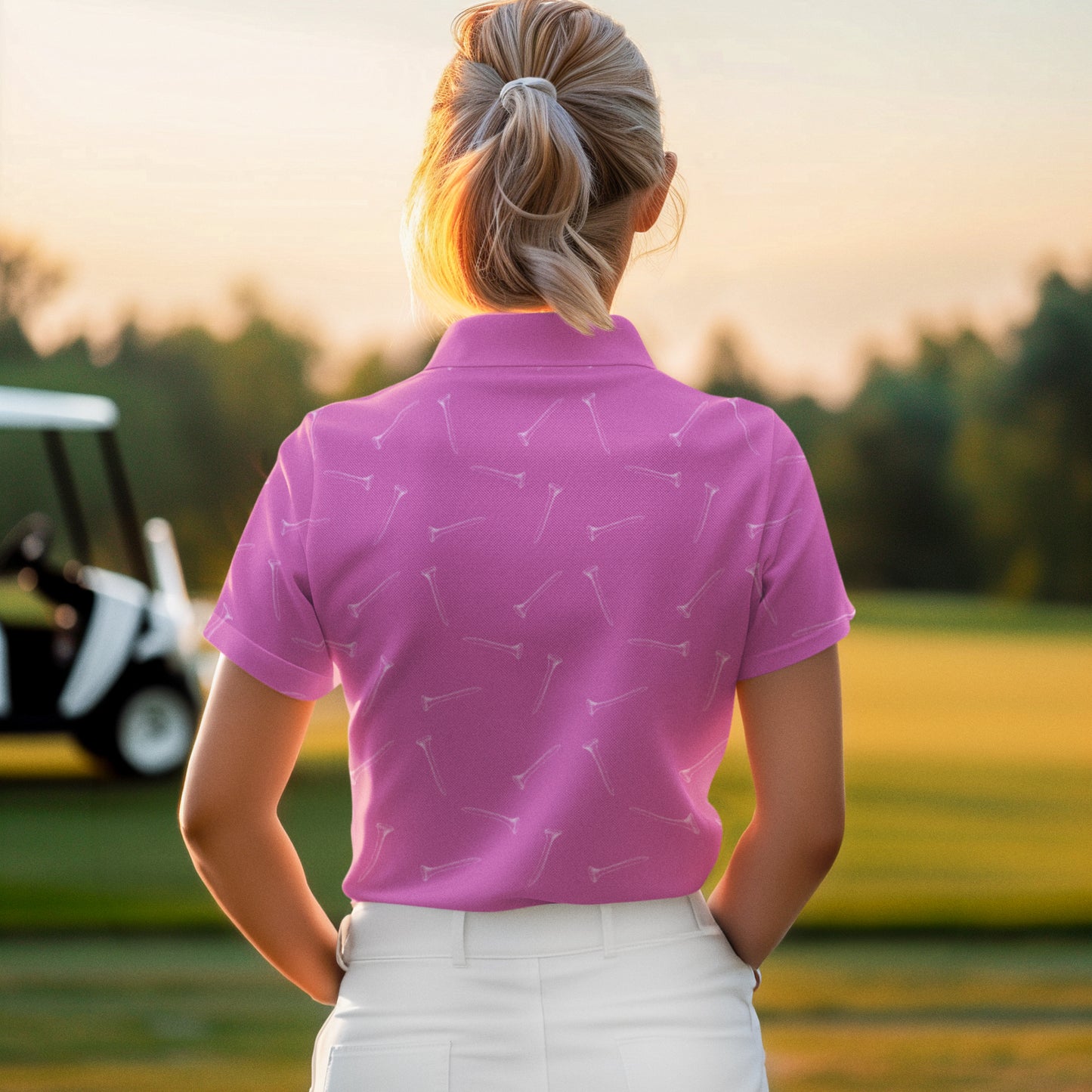 Adult Golf Polo Shirt with Tee Pattern and Personalized Name | Unisex Fit