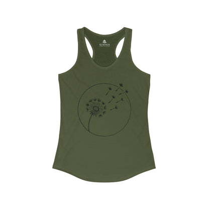 Dandelion Breeze solid military green displayed on a white background, showcasing the elegant nature-inspired design.