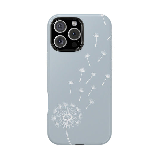 Dandelion Phone Case displayed on a white background, highlighting its artistic and elegant design.