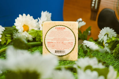 An image of the back label of Green Onion Cheddar by Cheese Brothers, Inc. sold by Kempain Family Outfitters.