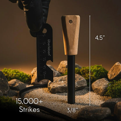 A Handcrafted Hardwood Ferro Rod from Überleben.
