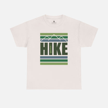 Ice gray Hike Mountain Graphic T-Shirt front view on a white background, featuring a bold mountain and tree design, perfect for hikers and outdoor enthusiasts.