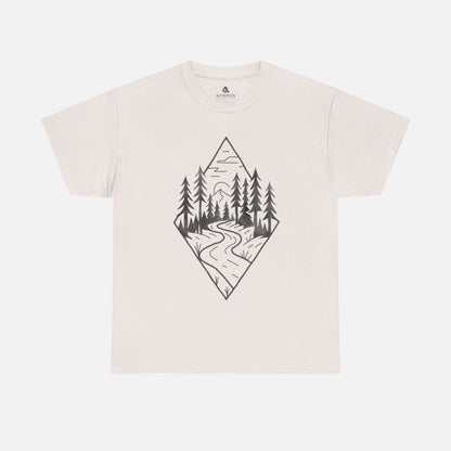 Ice Grey Winding Path Tee Inspired by winding paths, towering trees, and the quiet serenity of the forest, the Trailblazer Tee features our Timberline Trails hand-drawn nature path illustration. 
