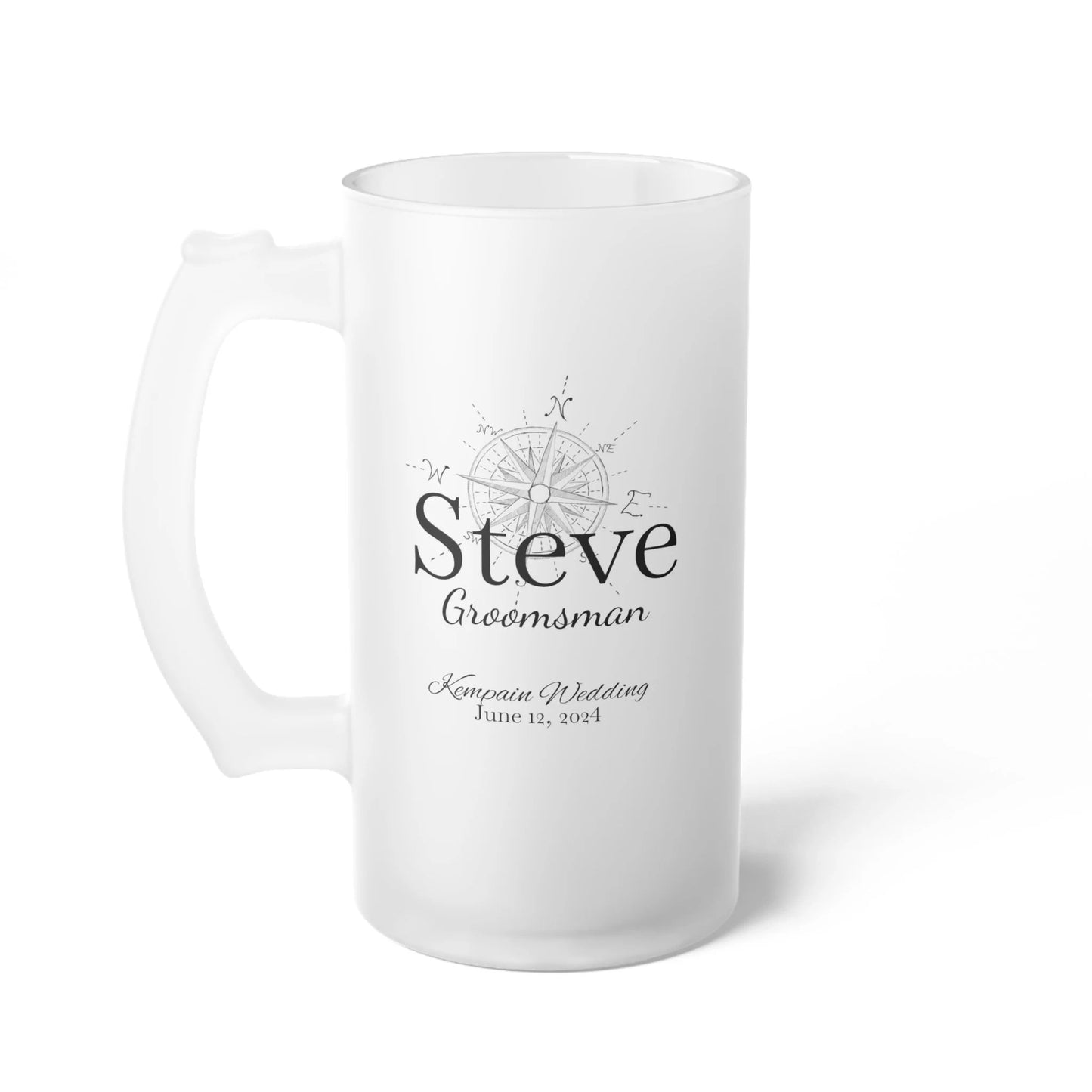 Personalized Frosted Glass Beer Mug, Groomsman and Best Man gift