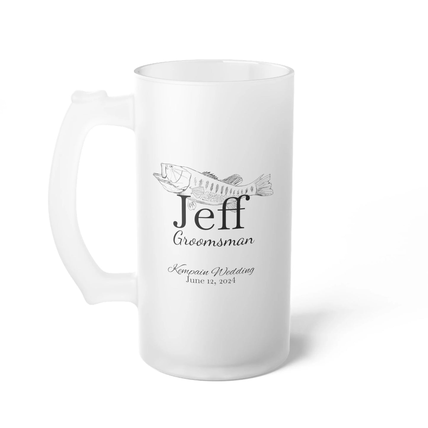 Personalized Frosted Glass Beer Mug, Groomsman and Best Man gift