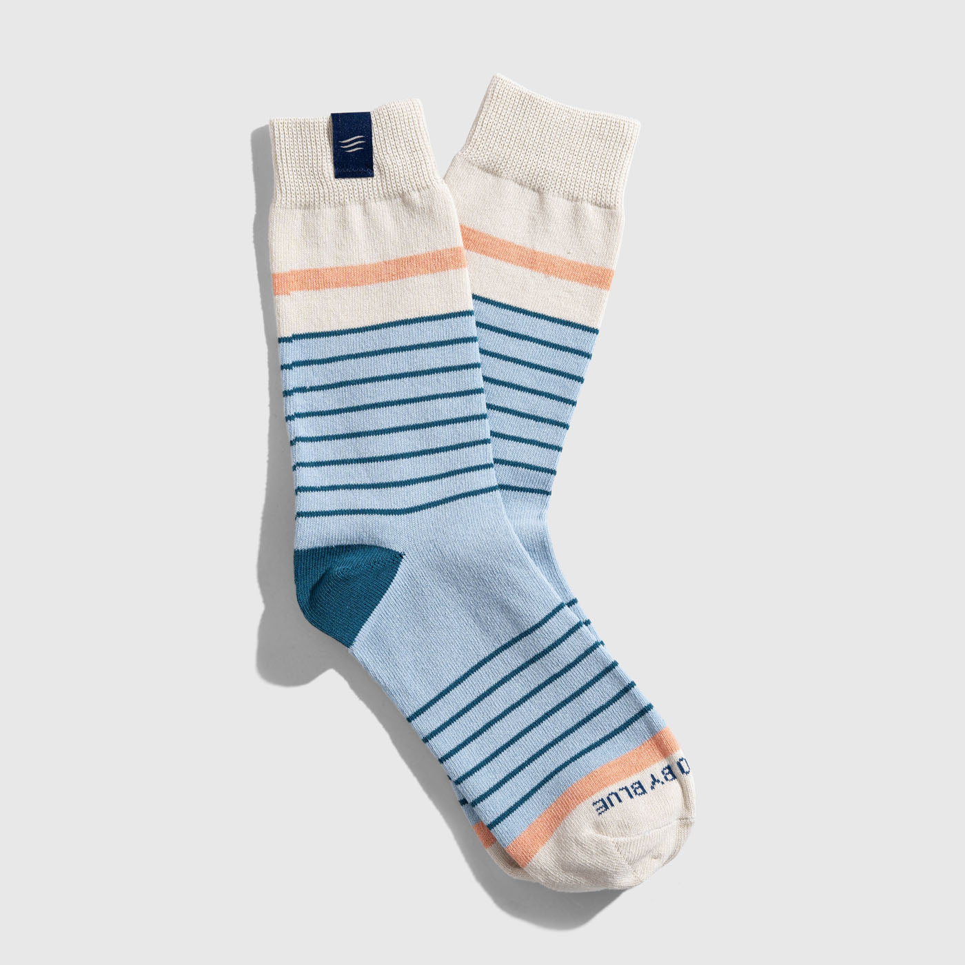 Impact Collection Hemp Blend Socks Socks by United By Blue Aqua Stripe-Small- sold by Kempain Family Outfitters
