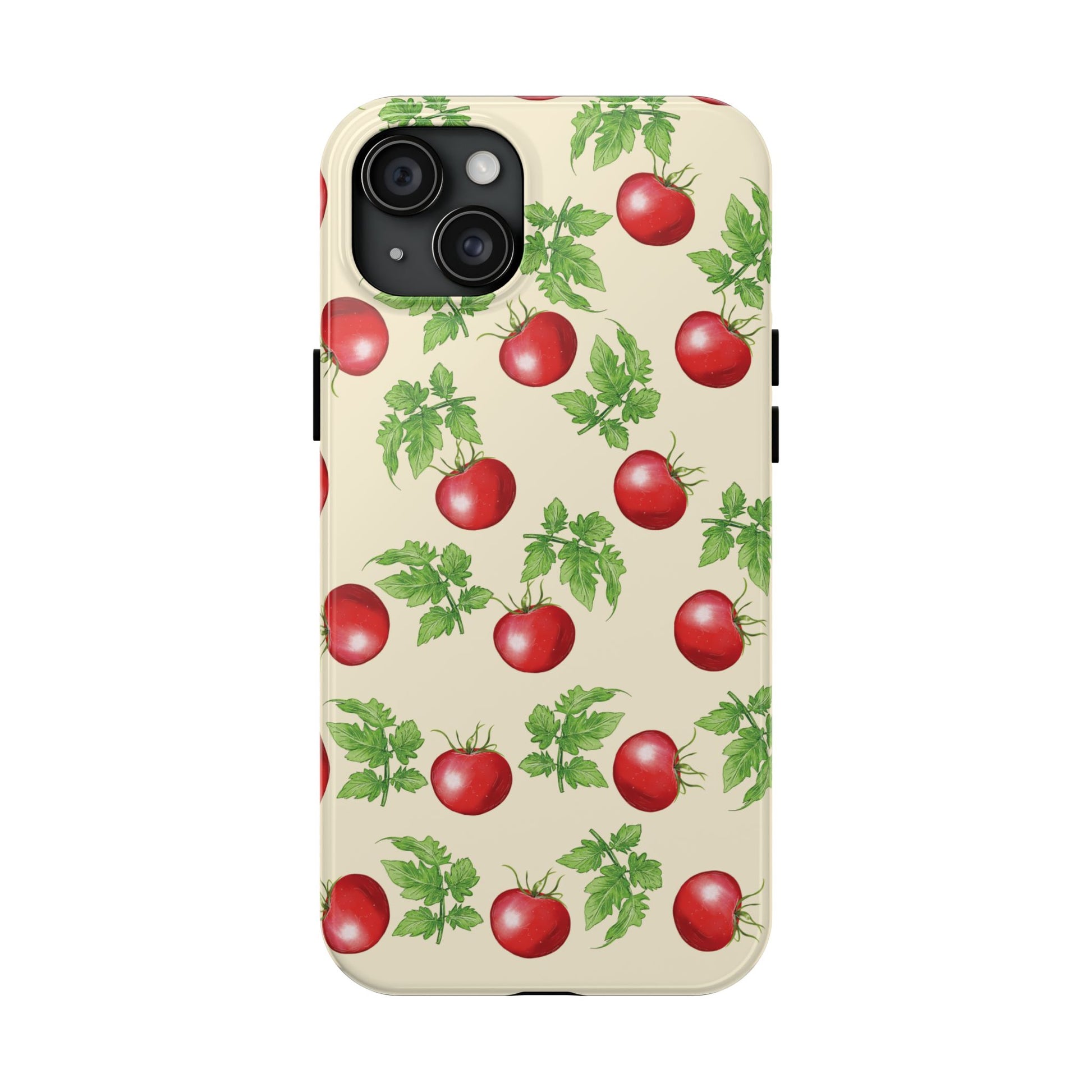 Garden Tomato Pattern iPhone 15 Plus case by Kempain Family Outfitters.
