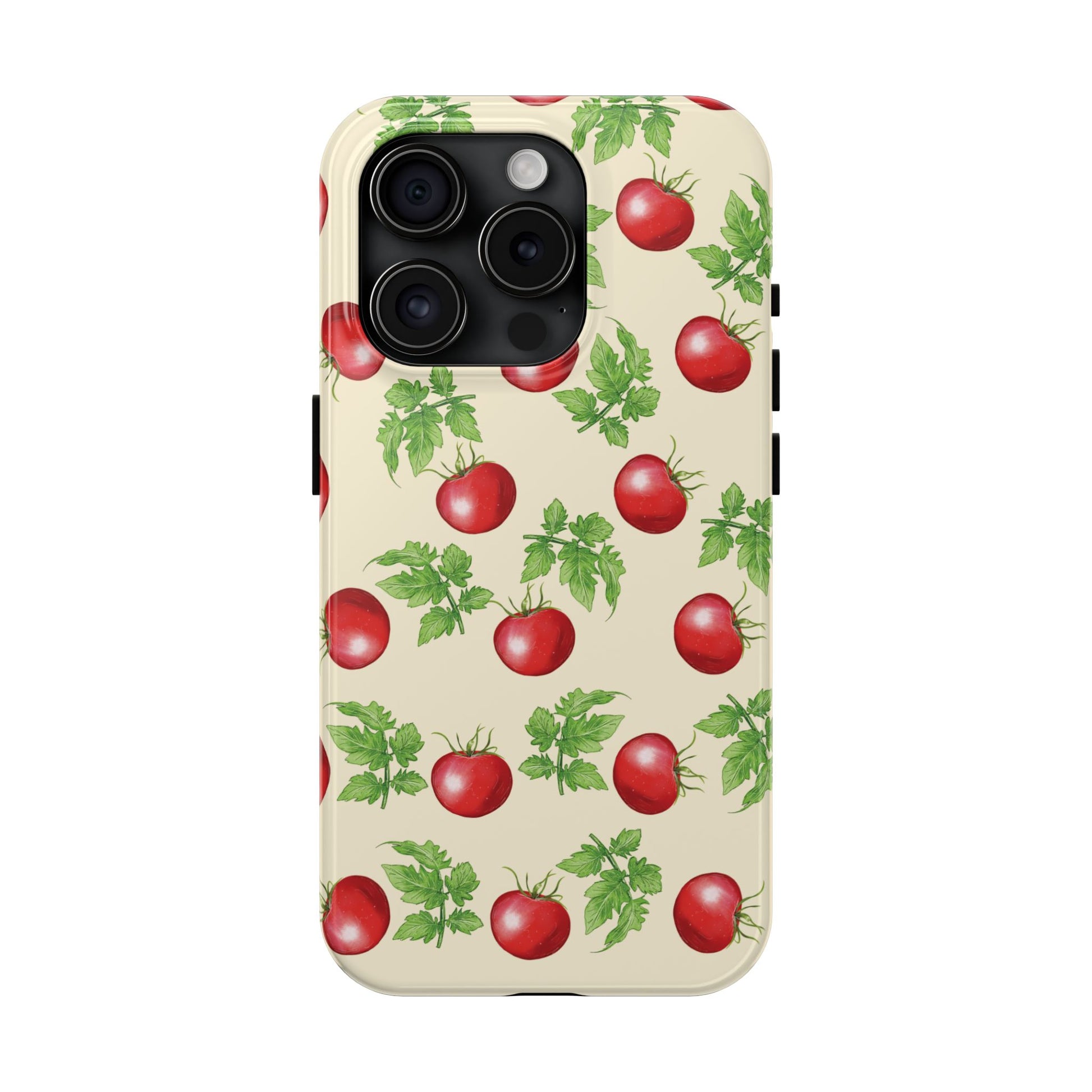 Garden Tomato Pattern iPhone 15 Pro case by Kempain Family Outfitters.