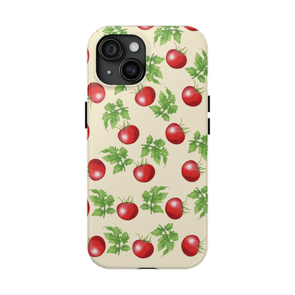 Garden Tomato Pattern iPhone 15 case by Kempain Family Outfitters.