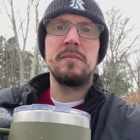 Owner of Kempain Family Outfitters, Jordan Kempain, providing a short video overview of the personalized Ski Trail Sign Tumbler available in The Custom Shop at kempain.com.