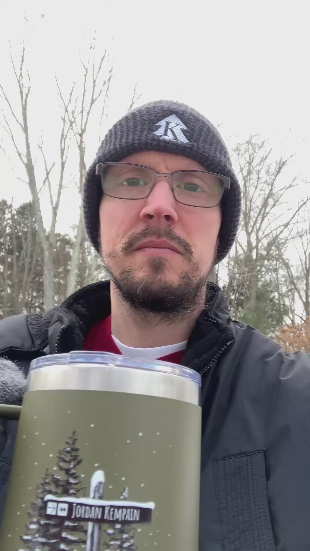 Owner of Kempain Family Outfitters, Jordan Kempain, providing a short video overview of the personalized Ski Trail Sign Tumbler available in The Custom Shop at kempain.com.