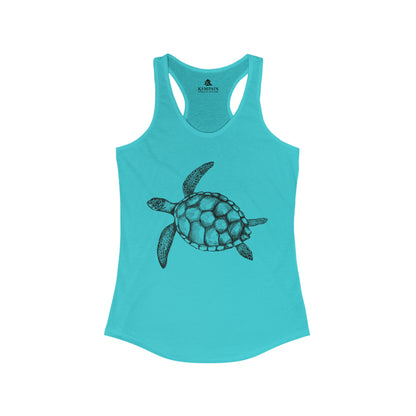 Sea Turtle Graphic Racerback Tank Top