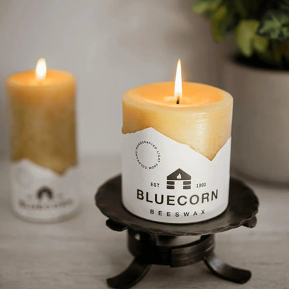 The Golden Pillars | 100% Pure Beeswax Pillars by Bluecorn Candles sold by Kempain Family Outfitters.