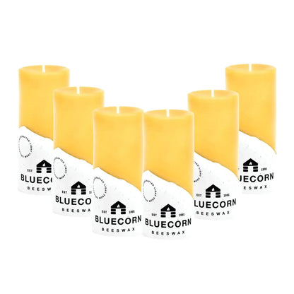 The Golden Pillars | 100% Pure Beeswax Pillars by Bluecorn Candles sold by Kempain Family Outfitters.