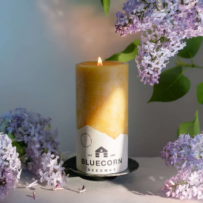 The Golden Pillars | 100% Pure Beeswax Pillars by Bluecorn Candles sold by Kempain Family Outfitters.