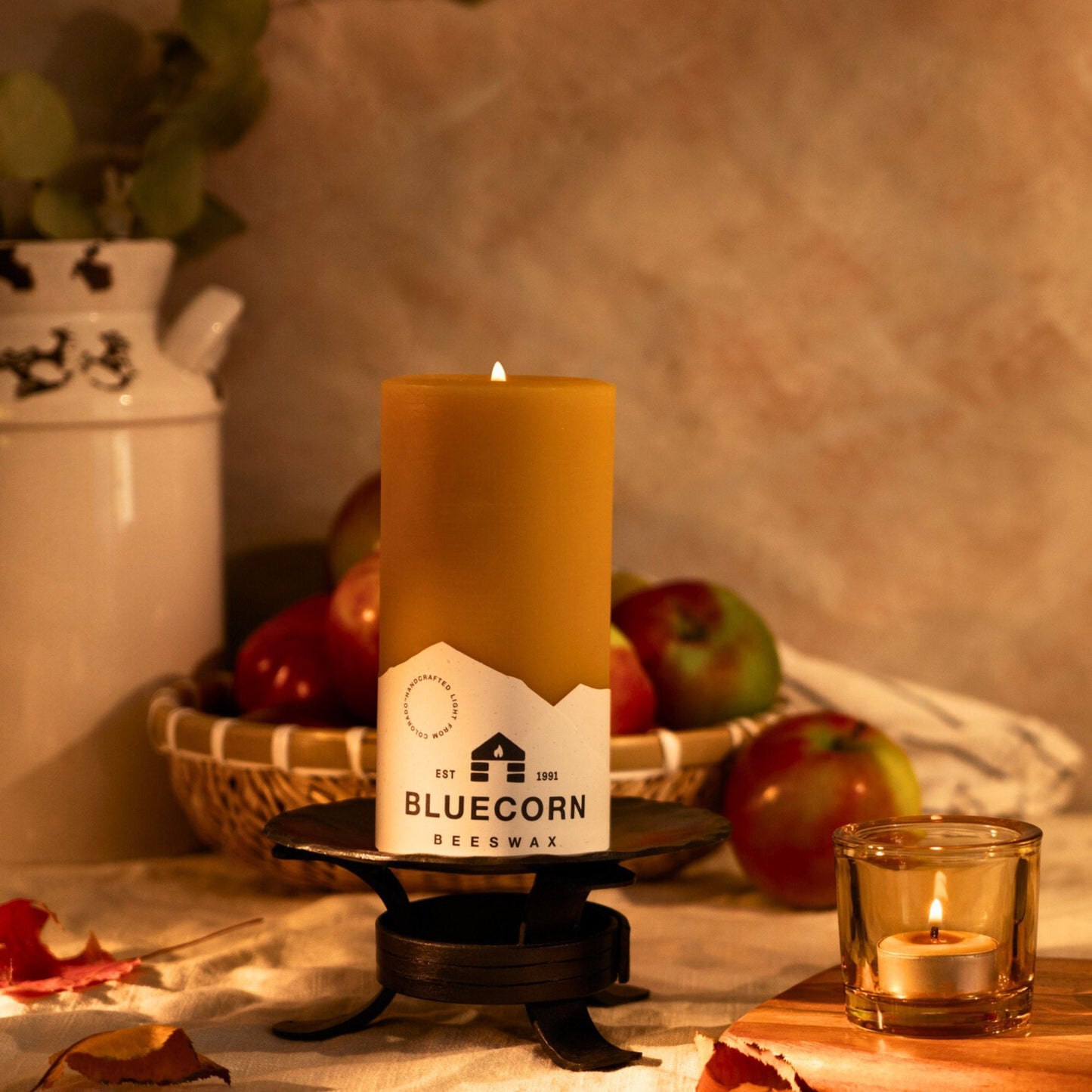 The Golden Pillars | 100% Pure Beeswax Pillars by Bluecorn Candles sold by Kempain Family Outfitters.