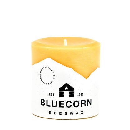 The Golden Pillars | 100% Pure Beeswax Pillars by Bluecorn Candles sold by Kempain Family Outfitters.