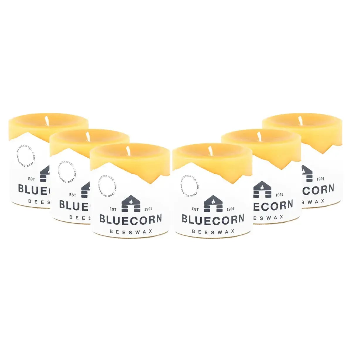 The Golden Pillars | 100% Pure Beeswax Pillars by Bluecorn Candles sold by Kempain Family Outfitters.