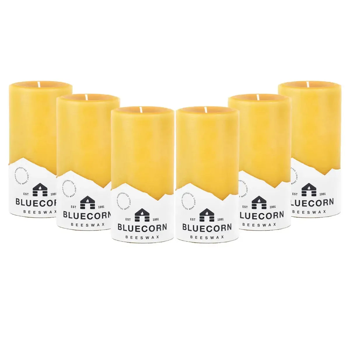 The Golden Pillars | 100% Pure Beeswax Pillars by Bluecorn Candles sold by Kempain Family Outfitters.