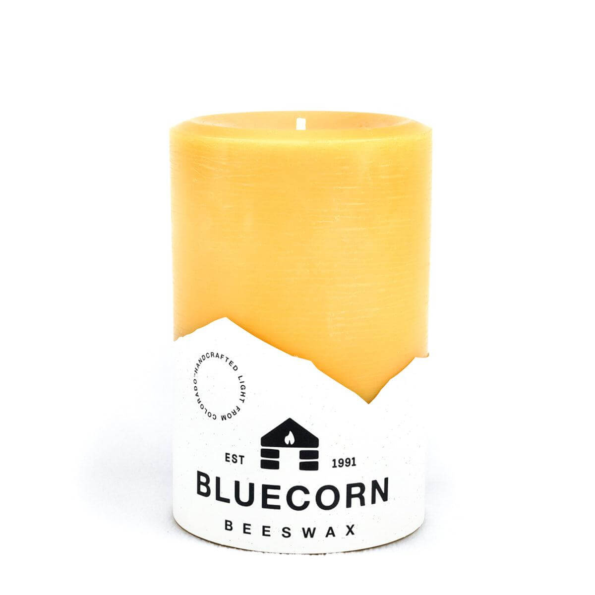 The Golden Pillars | 100% Pure Beeswax Pillars by Bluecorn Candles sold by Kempain Family Outfitters.