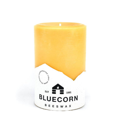 The Golden Pillars | 100% Pure Beeswax Pillars by Bluecorn Candles sold by Kempain Family Outfitters.