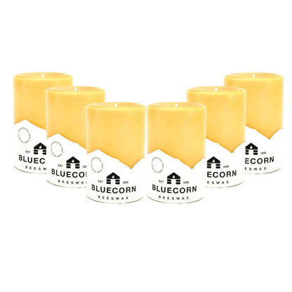 The Golden Pillars | 100% Pure Beeswax Pillars by Bluecorn Candles sold by Kempain Family Outfitters.
