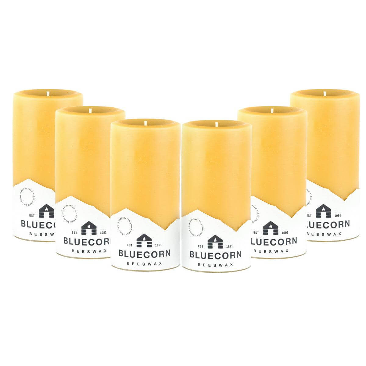 The Golden Pillars | 100% Pure Beeswax Pillars by Bluecorn Candles sold by Kempain Family Outfitters.