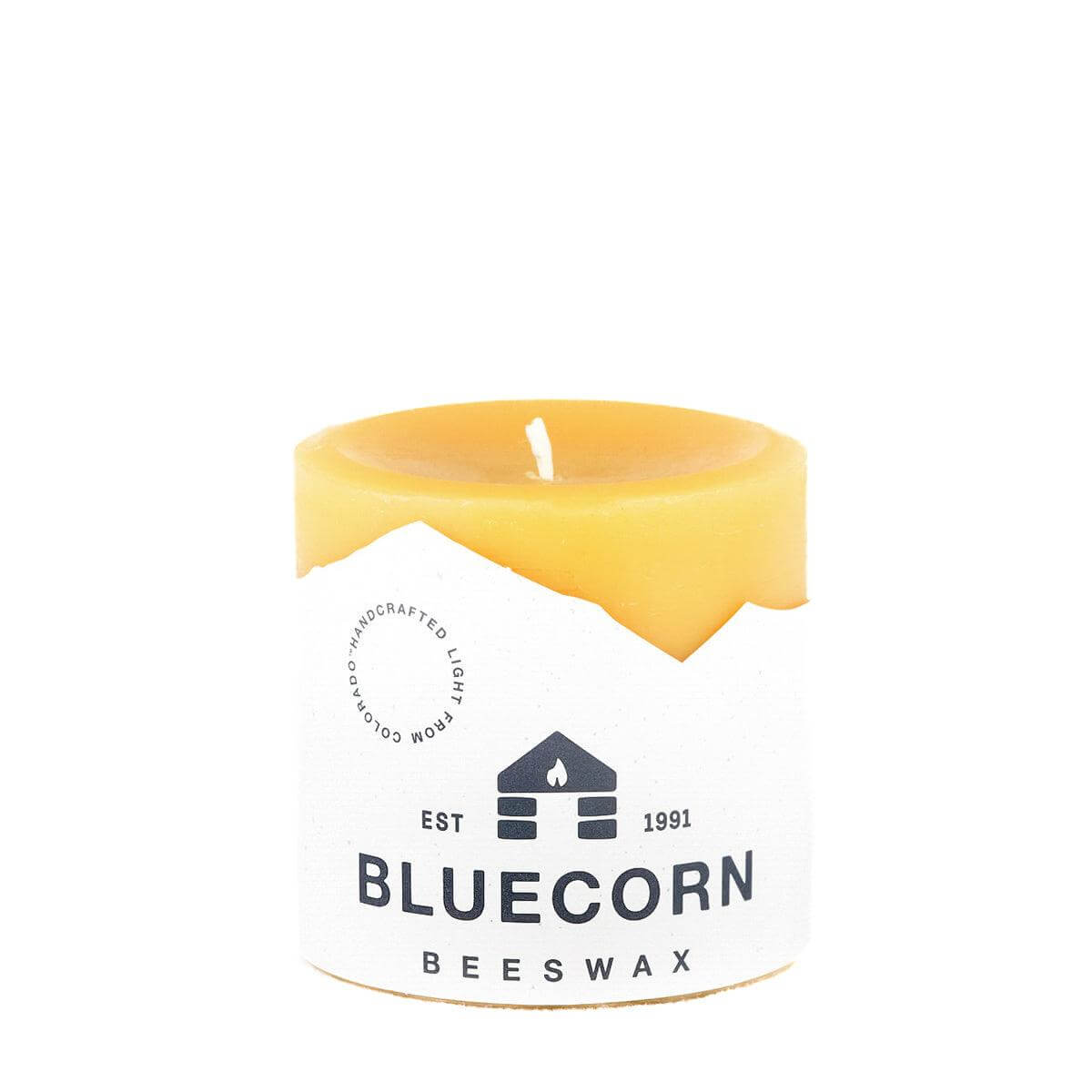 The Golden Pillars | 100% Pure Beeswax Pillars by Bluecorn Candles sold by Kempain Family Outfitters.