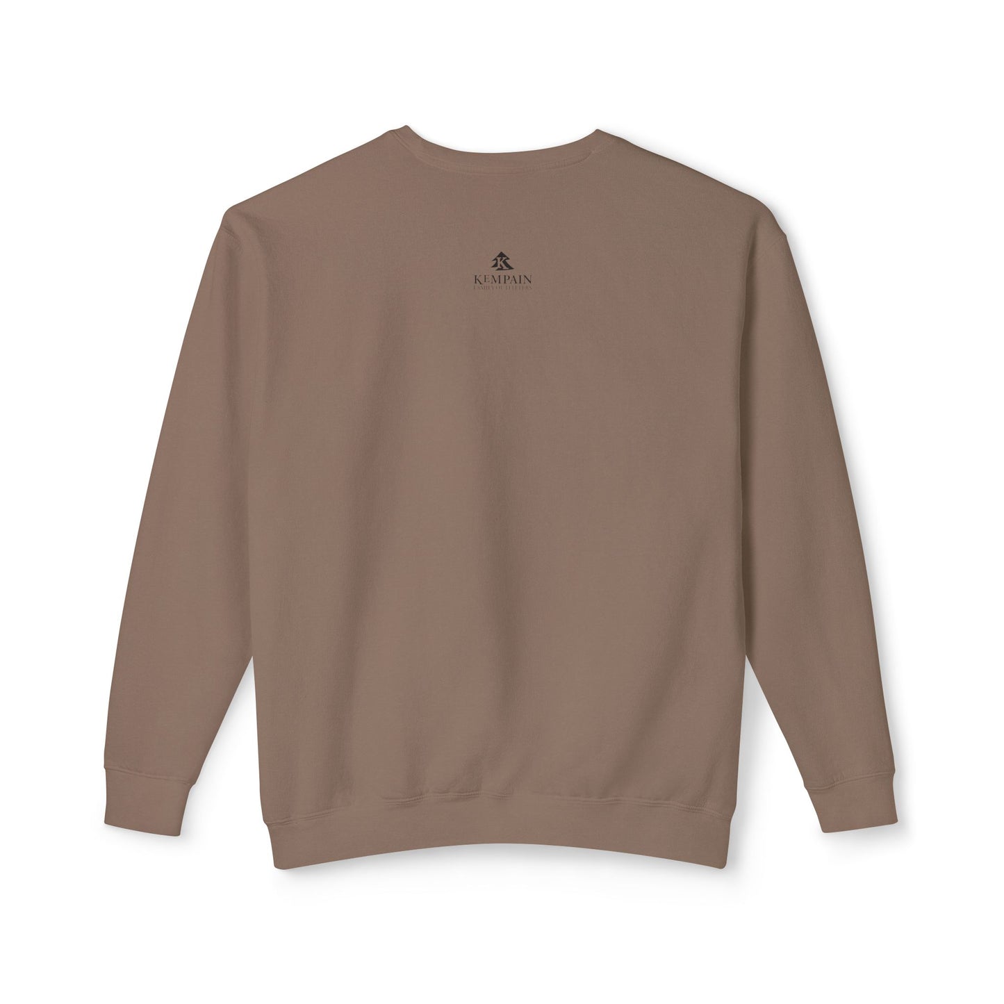 Rear view of the Espresso lightweight sweatshirt highlighting the reinforced neck and shoulder twill tape for field durability.