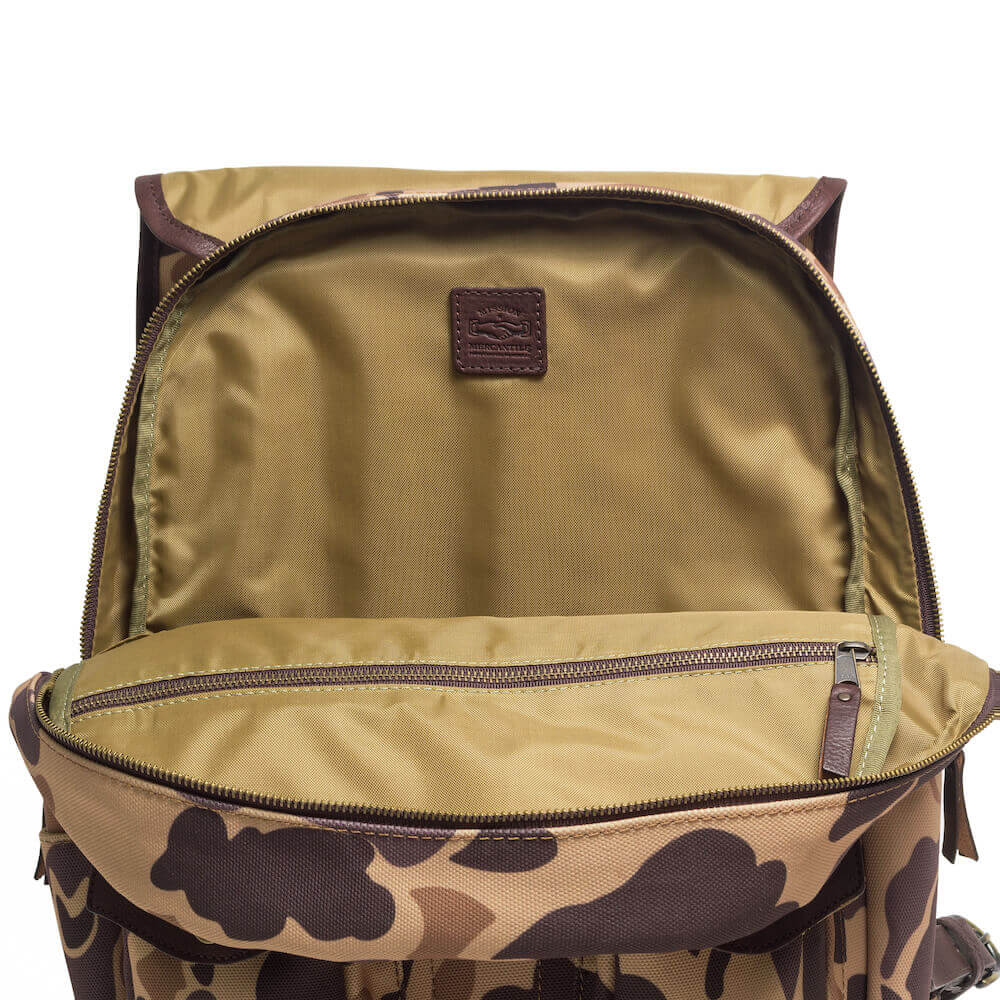 The Waxed Canvas Backpack in by Mission Mercantile Leather Goods.