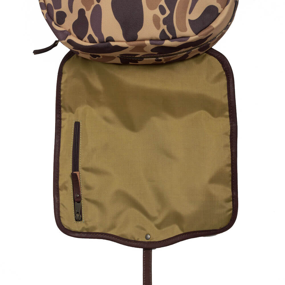 The Waxed Canvas Backpack in by Mission Mercantile Leather Goods.