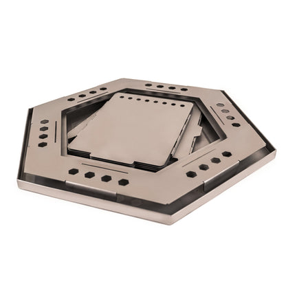 Titanium MegaHex Smokeless Flat Pack Fire Pit Smokeless Fire Pit by VARGO sold by Kempain Family Outfitters.