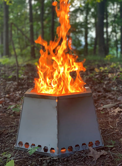 Titanium MegaHex Smokeless Flat Pack Fire Pit Smokeless Fire Pit by VARGO sold by Kempain Family Outfitters.