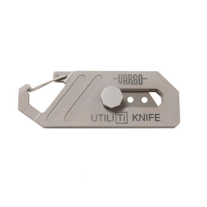 Titanium UtiliTi EDC Pocket Knife & Carabiner simple by VARGO sold by Kempain Family Outfitters.