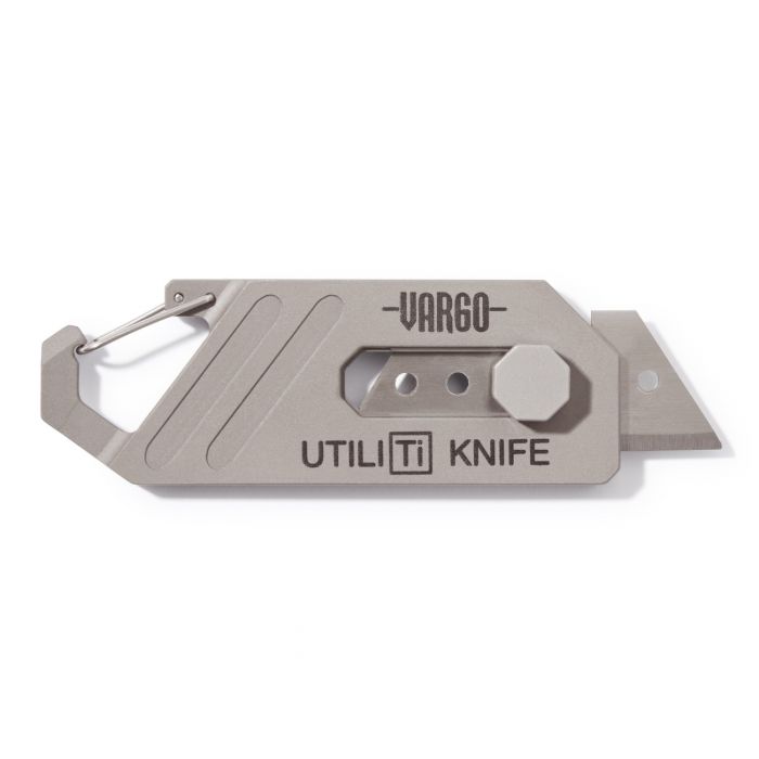 Titanium UtiliTi EDC Pocket Knife & Carabiner simple by VARGO sold by Kempain Family Outfitters.
