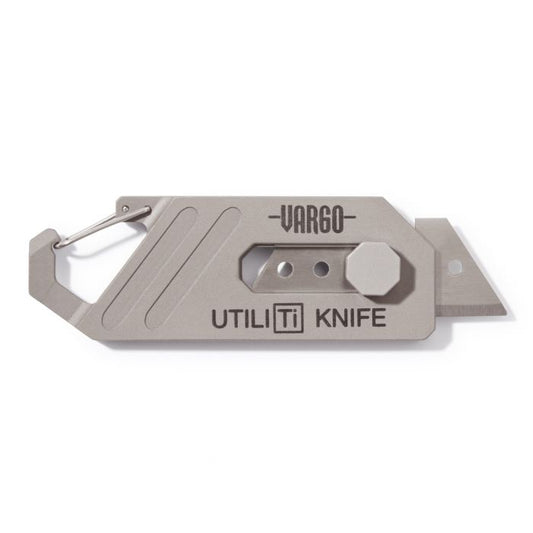 Titanium UtiliTi EDC Pocket Knife & Carabiner simple by VARGO sold by Kempain Family Outfitters.