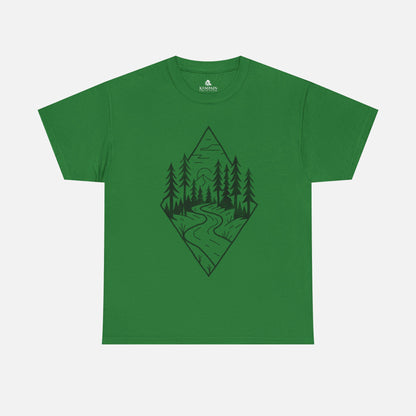 Turf Green Winding Path Tee Inspired by winding paths, towering trees, and the quiet serenity of the forest, the Trailblazer Tee features our Timberline Trails hand-drawn nature path illustration. 