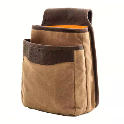White Wing Waxed Canvas Double Foraging Pouch by Mission Mercantile Leather Goods sold by Kempain Family Outfitters.
