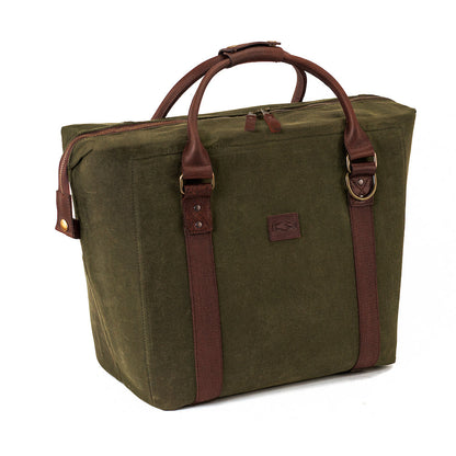 White Wing Waxed Canvas Large Cooler - 35L in Smoke-Forest by Mission Mercantile Leather Goods.