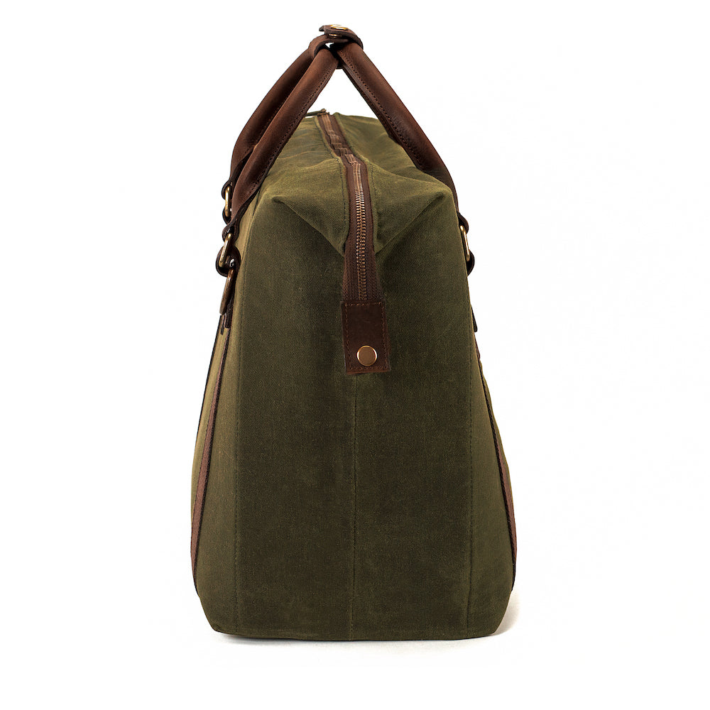 White Wing Waxed Canvas Large Cooler - 35L in Smoke-Forest by Mission Mercantile Leather Goods.
