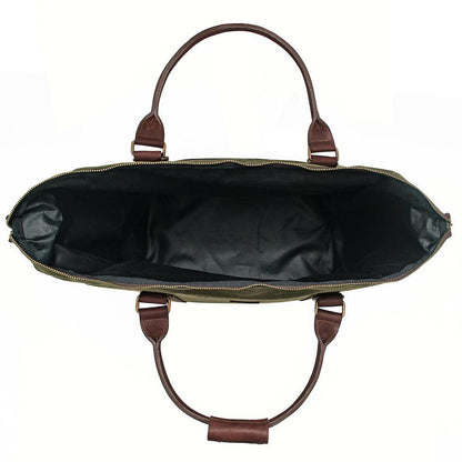 Open top view White Wing Waxed Canvas Large Cooler - 35L in Smoke-Forest by Mission Mercantile Leather Goods.