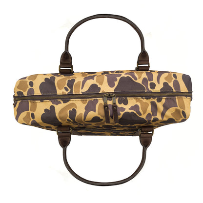 White Wing Waxed Canvas Large Cooler - 35L in Smoke-Vintage-Camo by Mission Mercantile Leather Goods.