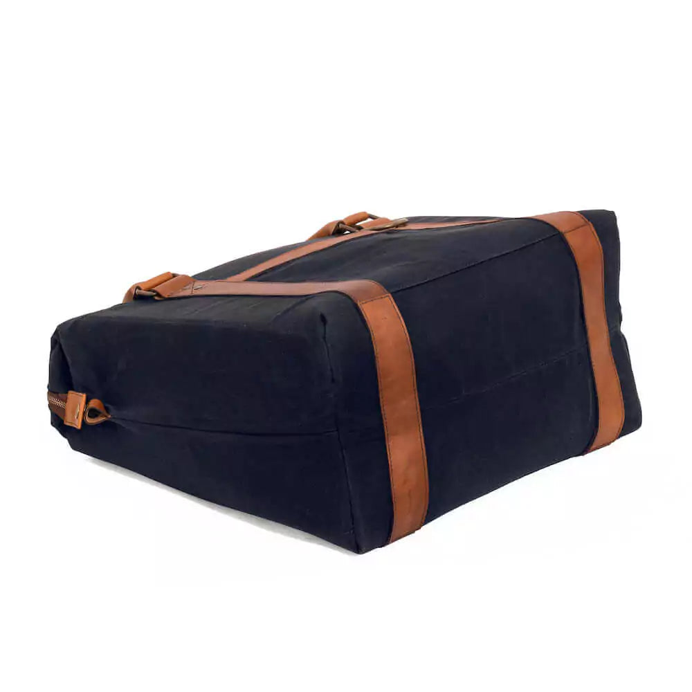 White Wing Waxed Canvas Large Cooler - 35L in Hickory-Navy by Mission Mercantile Leather Goods.