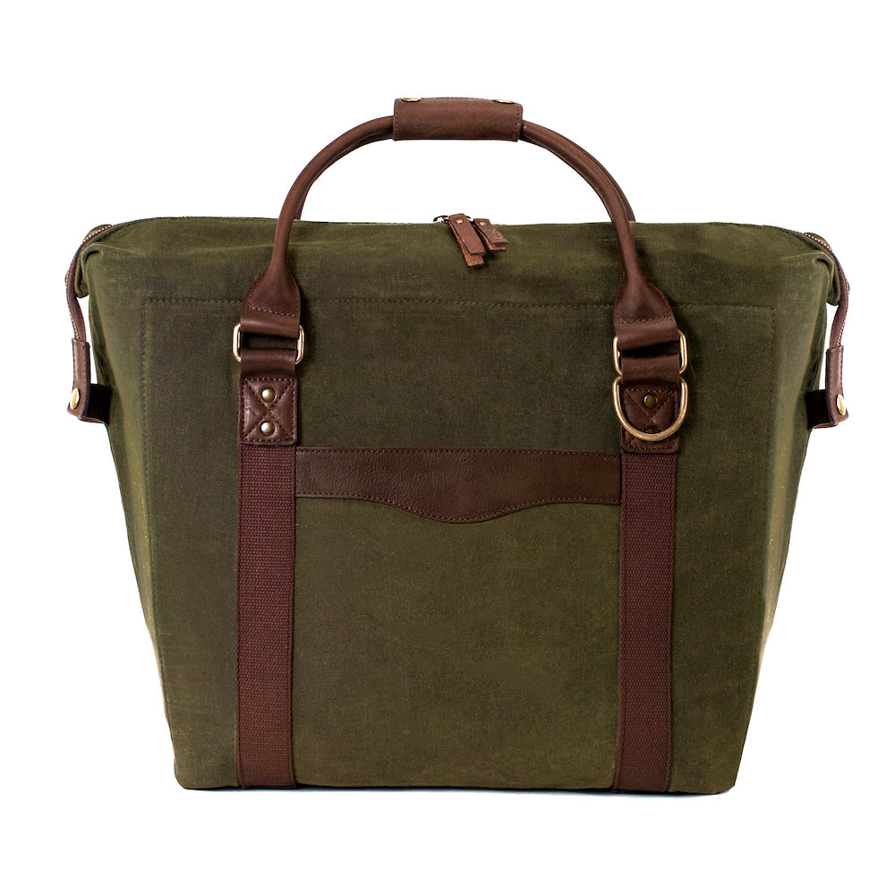 White Wing Waxed Canvas Large Cooler - 35L in Smoke-Forest by Mission Mercantile Leather Goods.
