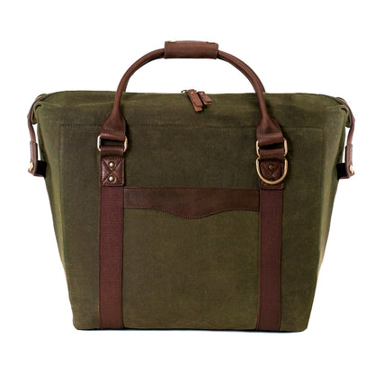 White Wing Waxed Canvas Large Cooler - 35L in Smoke-Forest by Mission Mercantile Leather Goods.